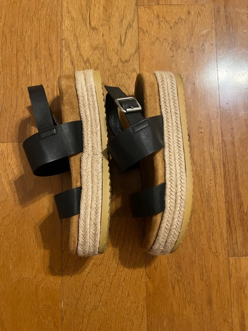 Bamboo black espadrille sandals